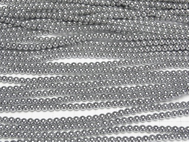 1strand $2.79! Hematite Round 3mm Silver coating 1strand beads (aprx.15inch / 38cm)