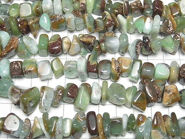 [Video] Chrysoprase AA Chips (Small Nugget) 1strand beads (aprx.15inch / 38cm) with host rock