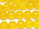 Yellow color Chalcedony Round 8mm 1strand beads (aprx.15inch/36cm)