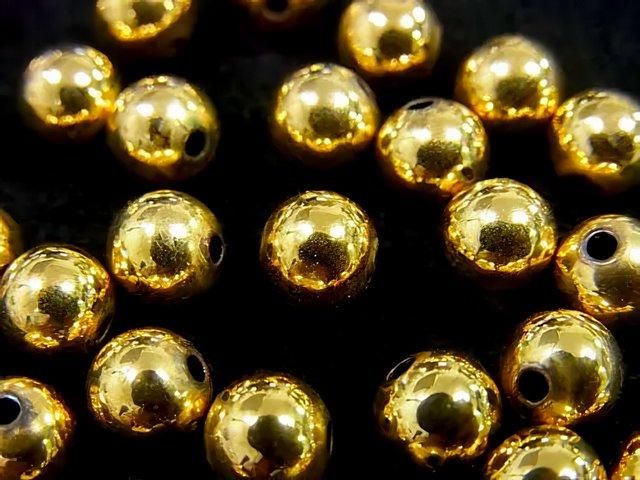 Copper  Round [3mm][4mm][5mm][6mm][8mm] 24KGP 25pcs -