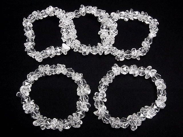 Bracelet en quartz cristallin de haute qualité AAA, facetté en étoile, rond 8 mm, 10 mm et pépites (petites)