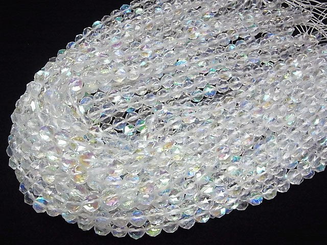 [Video] High Quality! Luna Flash Star Faceted Round 8mm 1strand beads (aprx.15inch / 36cm)