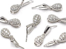 Metal parts pendant Bail Silver color (with CZ) NO.1 2pcs