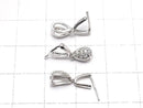Metal parts pendant Bail Silver color (with CZ) NO.1 2pcs