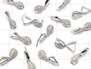 Metal parts pendant Bail Silver color (with CZ) NO.1 2pcs
