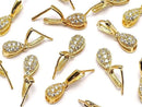 Metal parts pendant Bail Gold color (with CZ) NO.1 2pcs