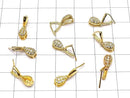 Metal parts pendant Bail Gold color (with CZ) NO.1 2pcs