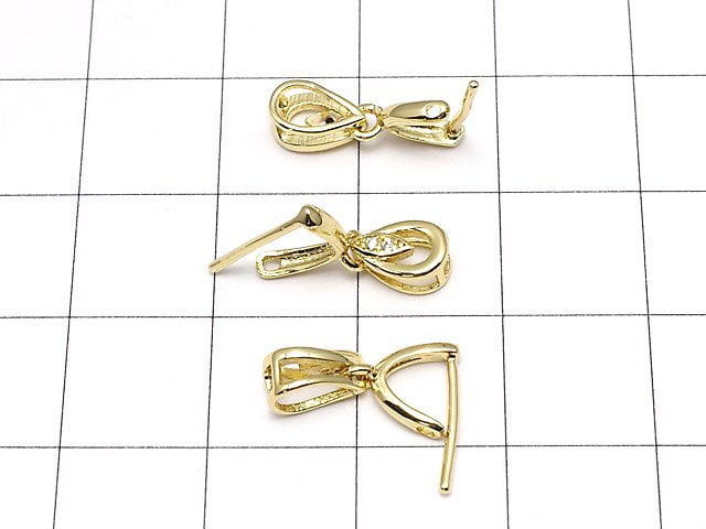 Metal parts pendant Bail Gold color (with CZ) NO.2 2pcs