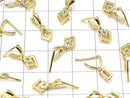 Metal Pendant Bail, Gold Color (with CZ), No. 3, 2 pieces