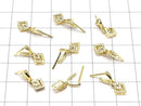 Metal Pendant Bail, Gold Color (with CZ), No. 3, 2 pieces