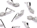 Metal parts pendant Bail Silver color (with CZ) NO.4 2pcs