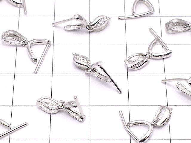 Metal Parts Pendant Bail  Silver Color (with CZ) NO.4 2pcs $2.79!