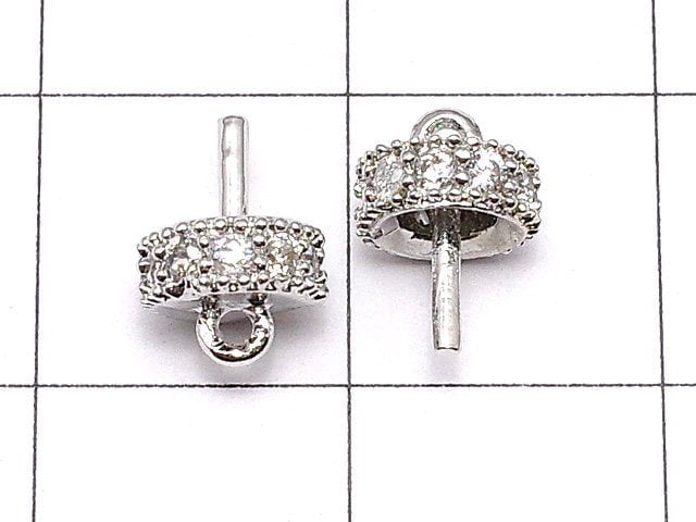 Metal Parts Screw Eye Silver Color (with CZ) 2pcs $2.79!