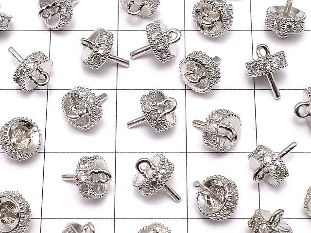 Metal Parts Screw Eye Silver Color (with CZ) 2pcs $2.79!