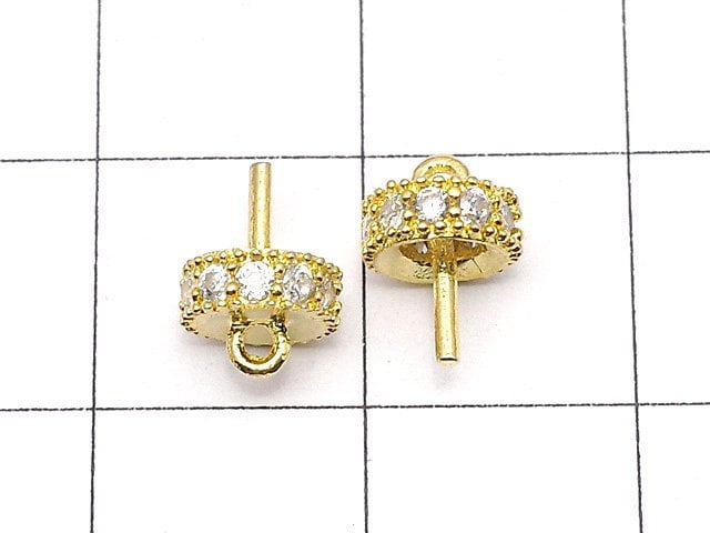 Metal Parts Screw Eye gold color (with CZ) 2pcs $2.79!