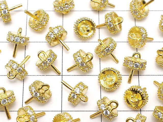 Metal Parts Screw Eye gold color (with CZ) 2pcs $2.79!