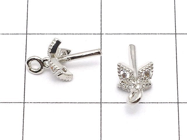 Metal Parts Screw Eye Silver Color (with CZ) 2pcs $2.79!