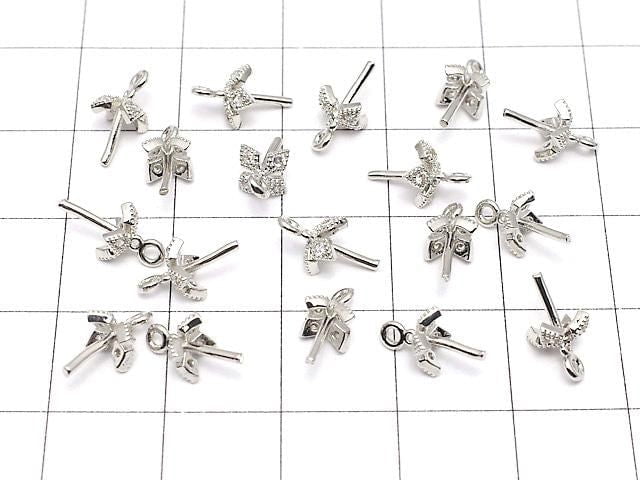 Metal parts, Screw Eye, Silver color (with CZ), 2 pieces
