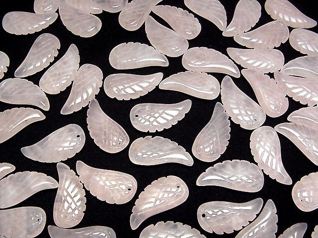 [Video] Rose Quartz AA+ Angel Wing  24x12mm 3pcs