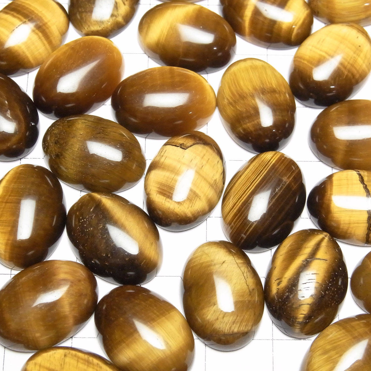 Gelber Tigerauge AA++ ovaler Cabochon 18x13mm 2Stk