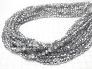 1strand $2.39! Glass Beads  Faceted Button Rondelle 6x6x4mm Silver Half Coating 1strand beads (aprx.17inch / 42cm)