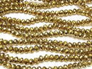 [Video] Glass Beads Faceted Button Rondelle 6 x 6 x 4 mm gold 1 strand beads (aprx.16 inch / 40 cm)