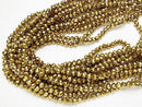 [Video] Glass Beads Faceted Button Rondelle 6 x 6 x 4 mm gold 1 strand beads (aprx.16 inch / 40 cm)