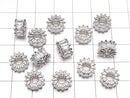 Metal Parts Rondelle 9 x 9 x 5 mm Silver Color (with CZ) 2 pcs $5.79!