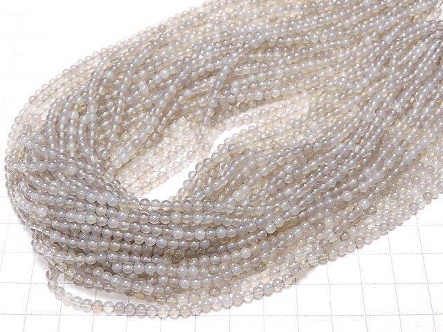 1strand $3.79! Gray Onyx AAA Round 3mm 1strand beads (aprx.15inch / 38cm)