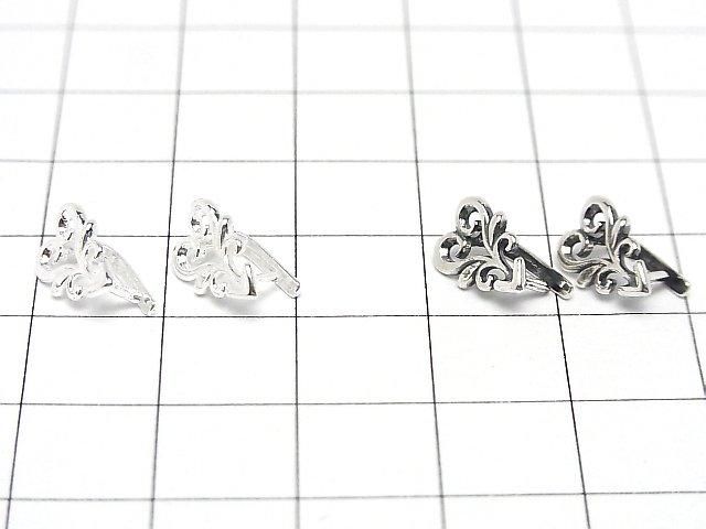 Silver925 Heart Motif Pendant Bail [Pure Silver Finish] [Oxidized Finish] [Rhodium Plated] [18KGP] 2pcs