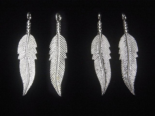 Silver925 feather charm 42x10x2.5mm 1pc