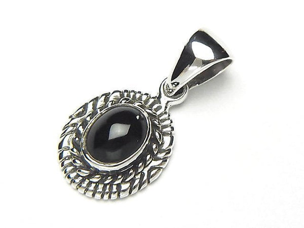 Onyx  Oval Pendant 15x13x5mm Silver925  1pc