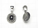 Onyx  Oval Pendant 15x13x6mm Silver925  1pc