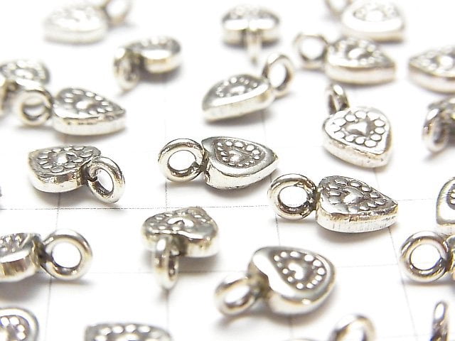 Karen Silver Heart Charm 11x6.5mm 1pc