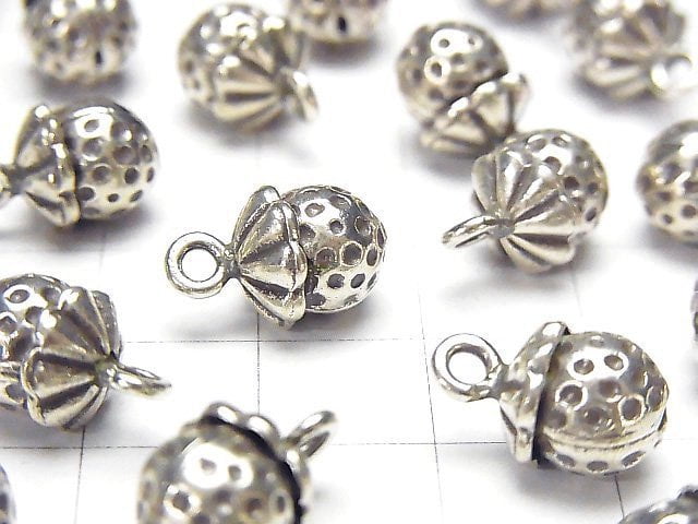 Karen Silver Strawberry Charm 14x9x9mm 1pc