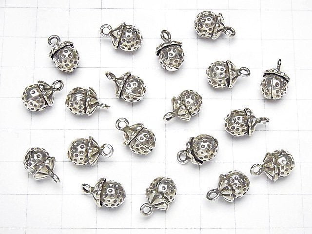 Karen Silver Strawberry Charm 14x9x9mm 1pc