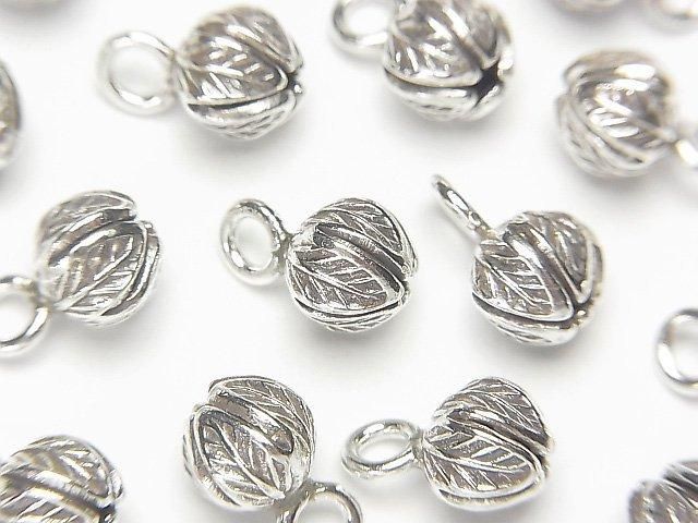 Karen Silver Flower (Bud) Charm 11x7x7mm 1pc