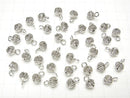 Karen Silver Flower (bud) charm 11x7x7mm 1pc