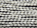 [Video]Mother of Pearl MOP White Faceted Rice 9x5x5mm 1strand beads (aprx.15inch/36cm)