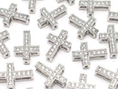 [Video] Metal parts 13x9.5mm Cross Silver color (with CZ) 1pc