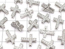 [Video] Metal parts 13x9.5mm Cross Silver color (with CZ) 1pc