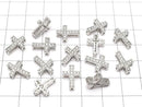 [Video] Metal parts 13x9.5mm Cross Silver color (with CZ) 1pc