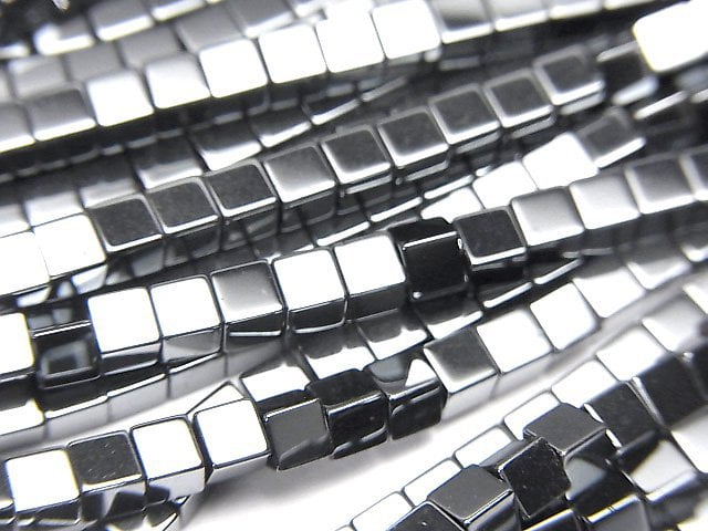 [Video]Hematite Cube 3x3x3mm 1strand beads (aprx.15inch/38cm)