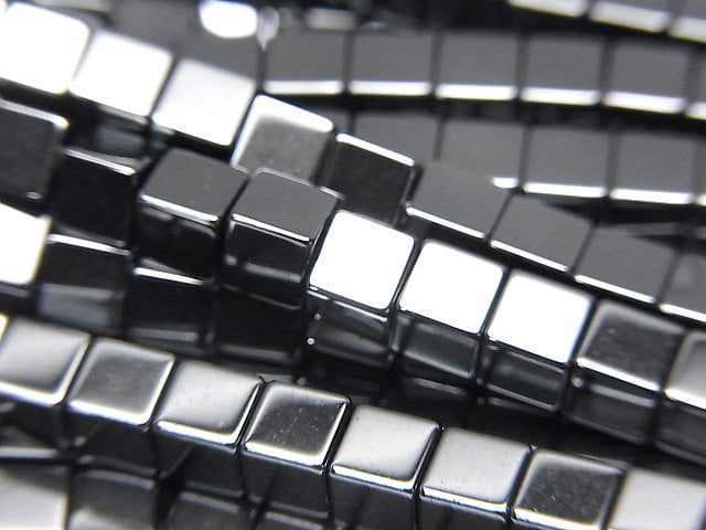 Cube, Hematite Gemstone Beads