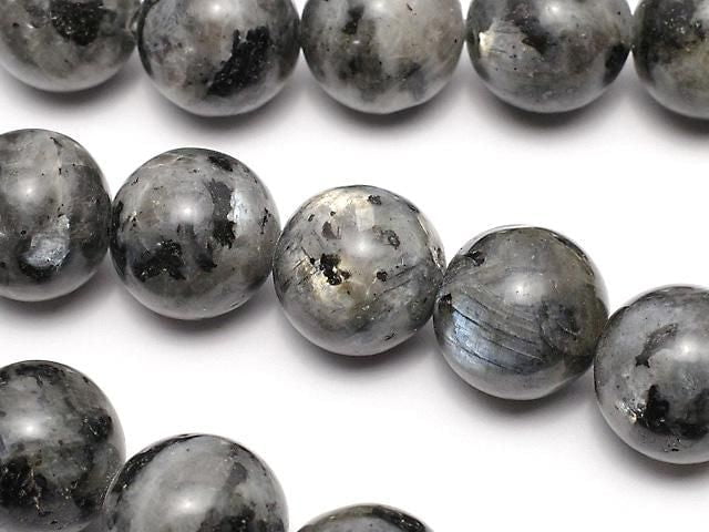 [Video] Larvikite Round 12mm 1-strand beads (approx. 15 inches/36 cm)