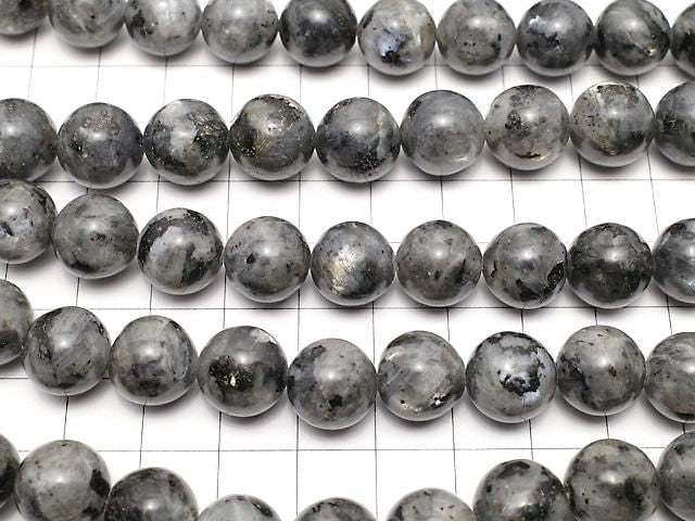 [Video] Larvikite Round 12mm 1-strand beads (approx. 15 inches/36 cm)