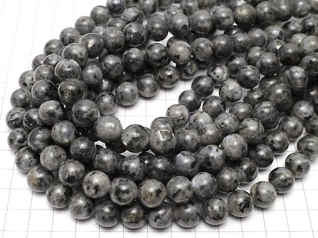 [Video] Larvikite Round 12mm 1-strand beads (approx. 15 inches/36 cm)