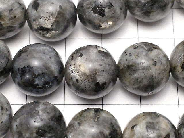[Video] Larvikite  Round 14mm 1strand beads (aprx.15inch/37cm)