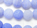 Frost Blue Color Agate Round 10mm Antique Finish 1strand beads (aprx.14inch/35cm)