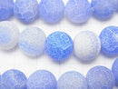 1strand $6.79! Frost Blue Color Agate Round 12mm Antique Finish 1strand beads (aprx.15inch / 36cm)